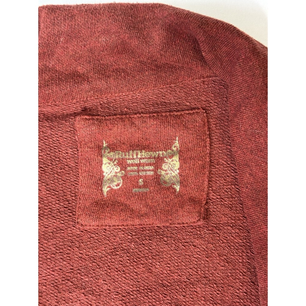 Ruff Hewn Small Burgundy Cardigan Sweater Pockets Offset Snaps Zipper Front - Picture 3 of 10